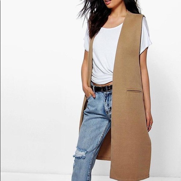 Boohoo (5 items for $50)  Suede made in Italy Belted Vest - Picture 1 of 5